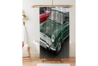 Classic cars on shower curtains
